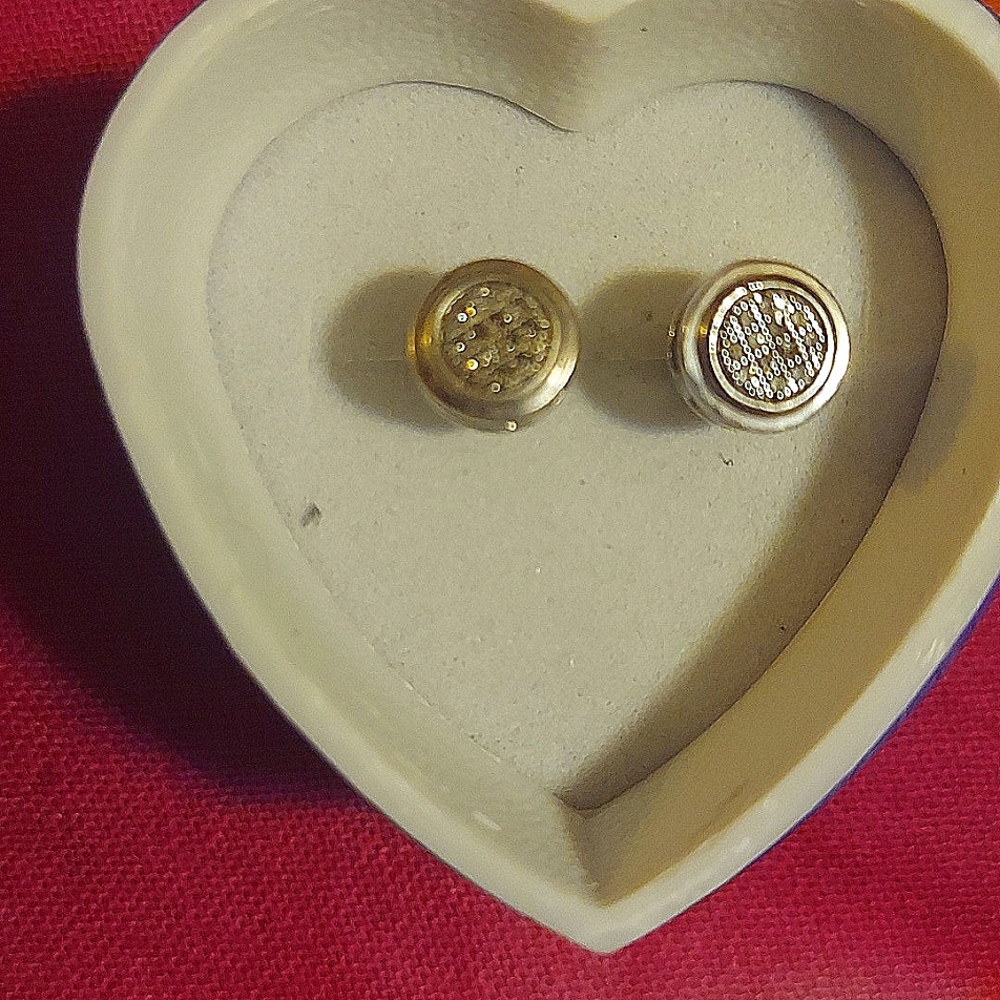 925 vintage earrings with diamonds and backup screws